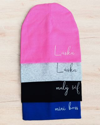 Dětské čepičky ze 100% bavlny 🧡 S originálními nápisy: malý šéf • Láska • mini boss Pro nejmenší od 6 do 24 měsíců –...